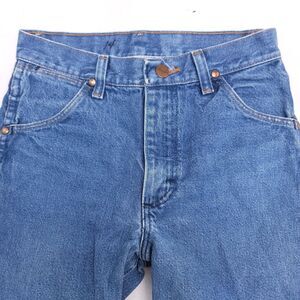 Wrangler Casual Button Zip Medium Wash Denim Jeans Womens Size 14 Blue